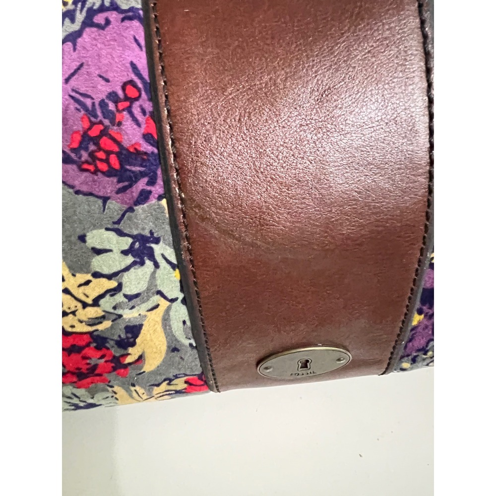 Fossil Vintage Reissue Weekender Leather Satchel Set w/ Matching Wallet Key - Picture 6 of 14